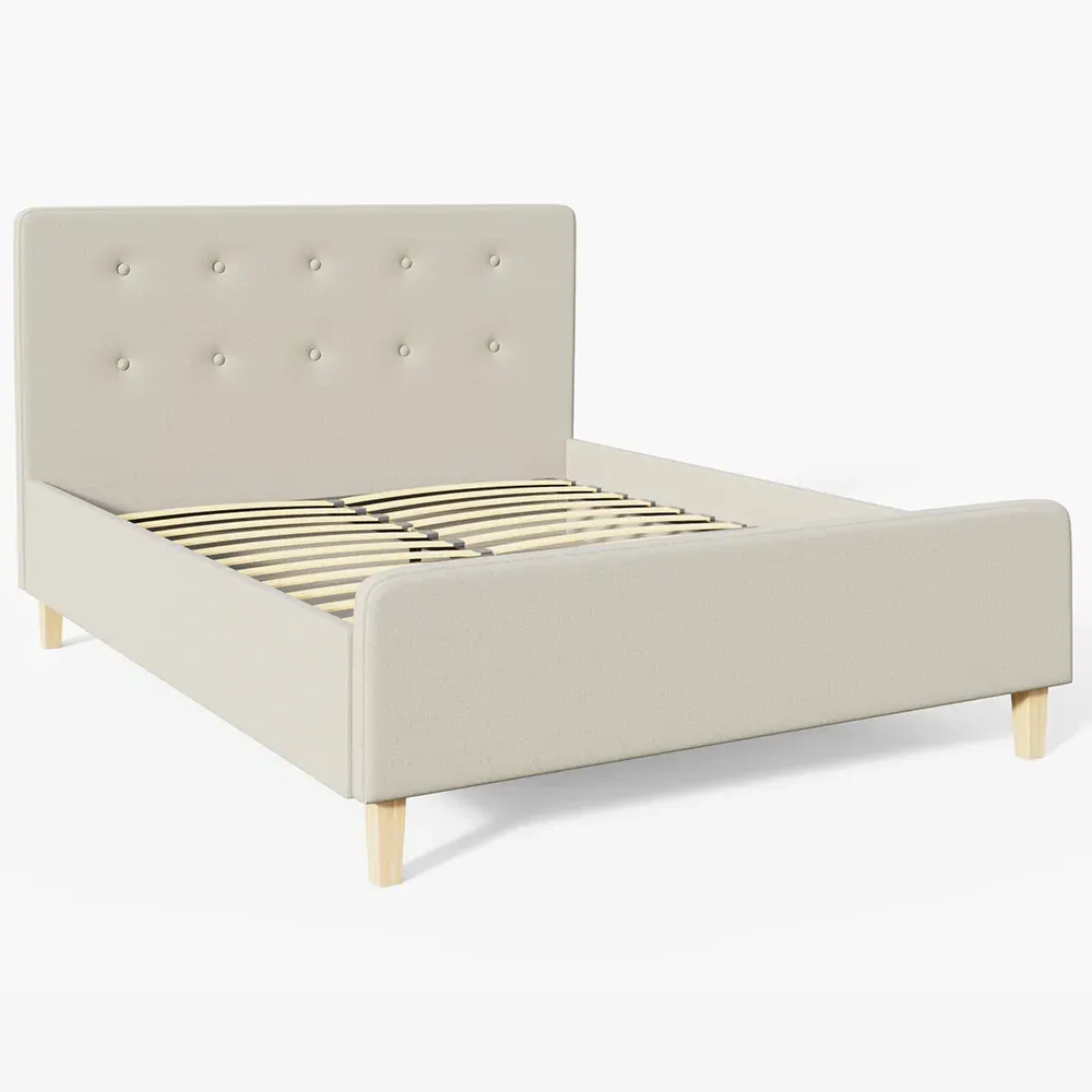 Ashbourne King Size Ottoman Bed - Cream