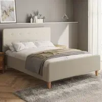 Ashbourne King Size Ottoman Bed - Cream