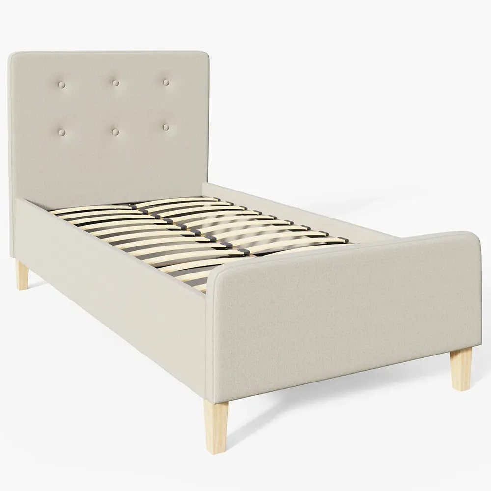 Ashbourne Single Ottoman Bed with Storage - Cream