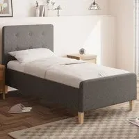 Ashbourne Single Ottoman Bed with Storage - Dark Grey