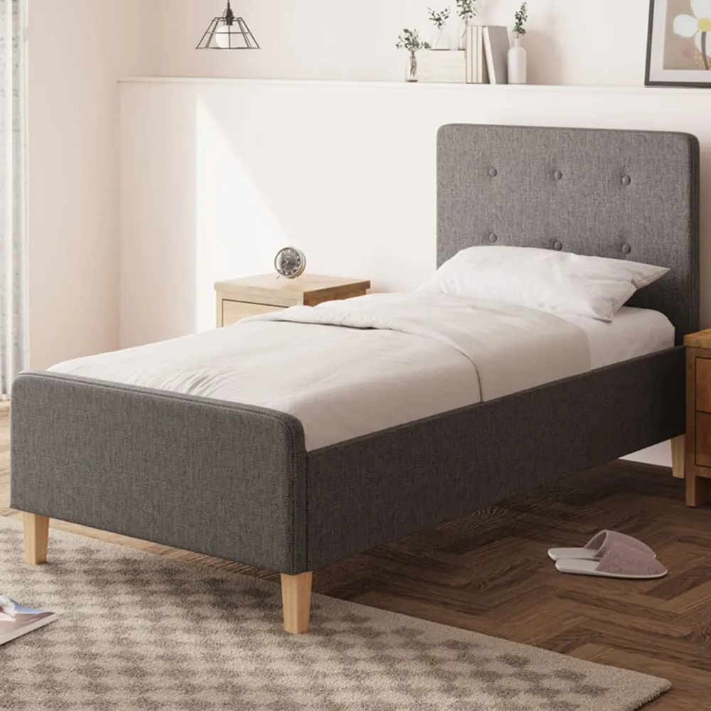 Ashbourne Single Ottoman Bed with Storage - Dark Grey