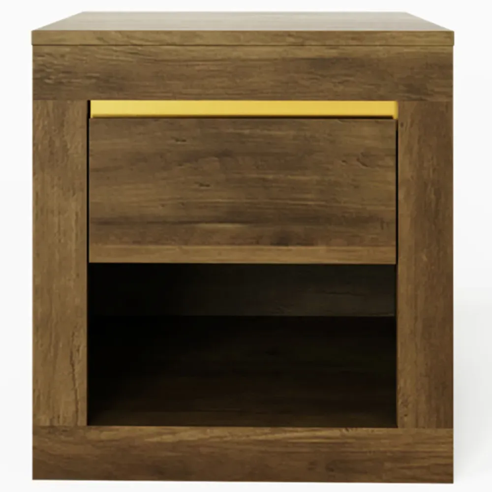 Astley Single Drawer Lamp Table - Brown, Knotty Oak
