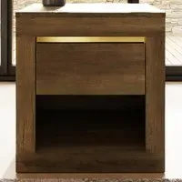 Astley Single Drawer Lamp Table - Brown, Knotty Oak