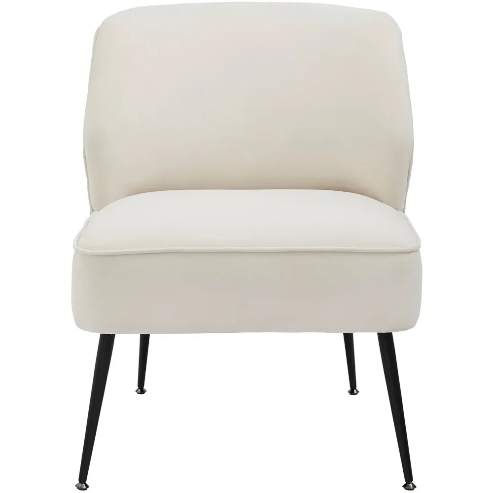 Ava Accent Chair - Cream, Velvet