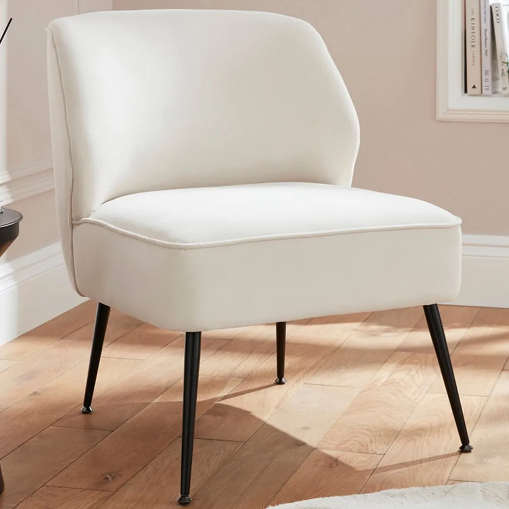 Ava Accent Chair - Cream, Velvet image