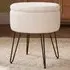 Avery Storage Stool with Storage - Cream, Teddy Boucle