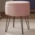Avery Storage Stool with Storage - Pink, Velvet