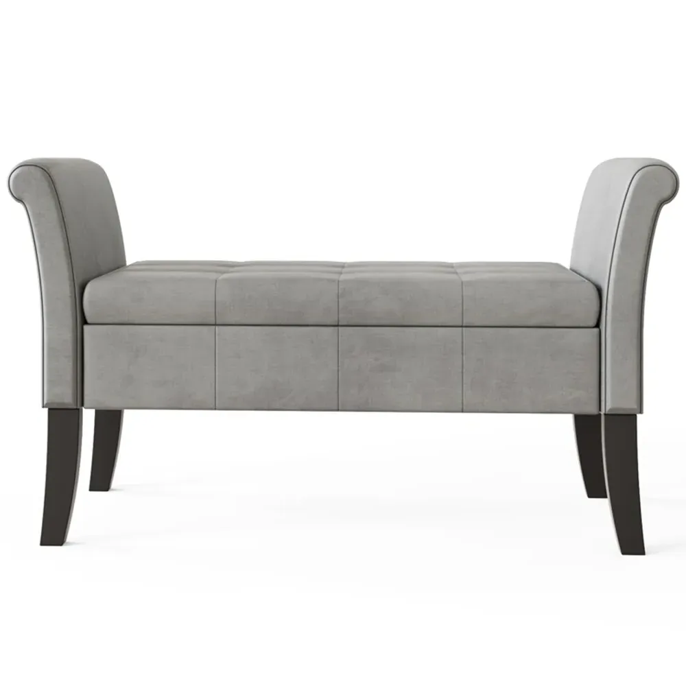 Balmoral Upholstered Window Seat with Storage - Grey