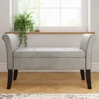 Balmoral Upholstered Window Seat with Storage - Grey