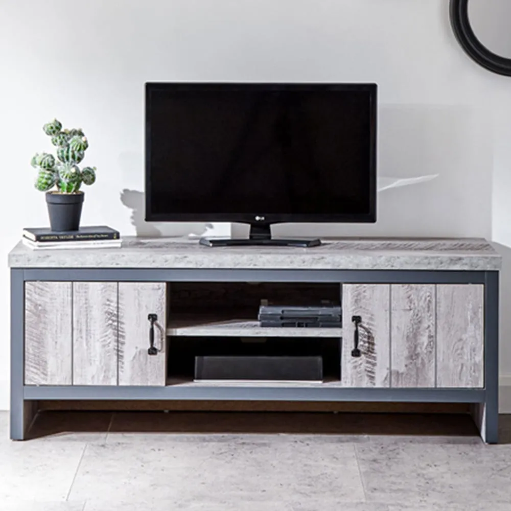 Boston 2 Door 2 Shelf TV Unit - Grey image
