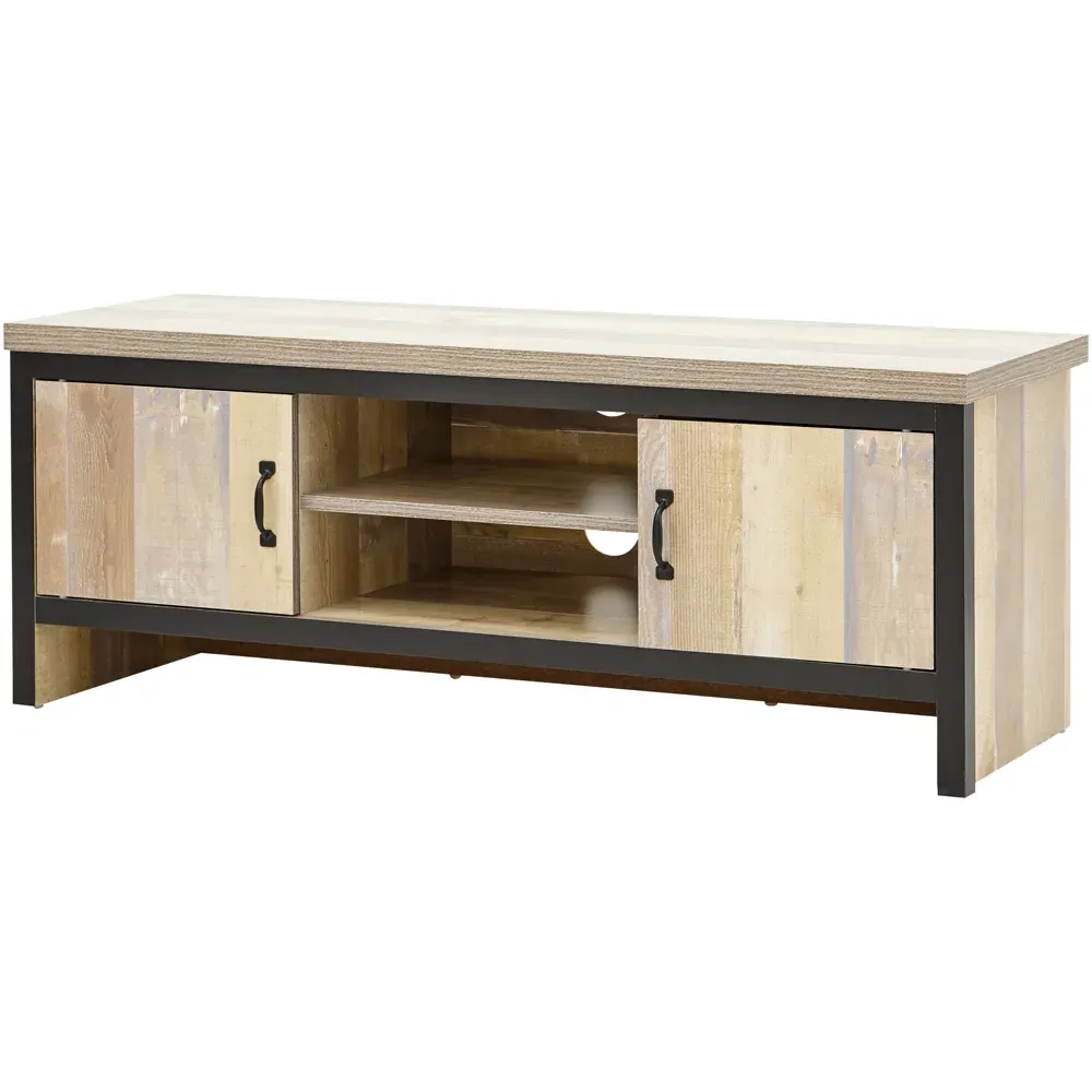 Boston 2 Door 2 Shelf TV Unit - Oak
