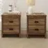 Boston 2 Drawer Bedside Table Set of 2 - Brown, Oak