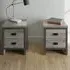 Boston 2 Drawer Bedside Table Set of 2 - Grey