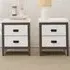 Boston 2 Drawer Bedside Table Set of 2 - White, Oak