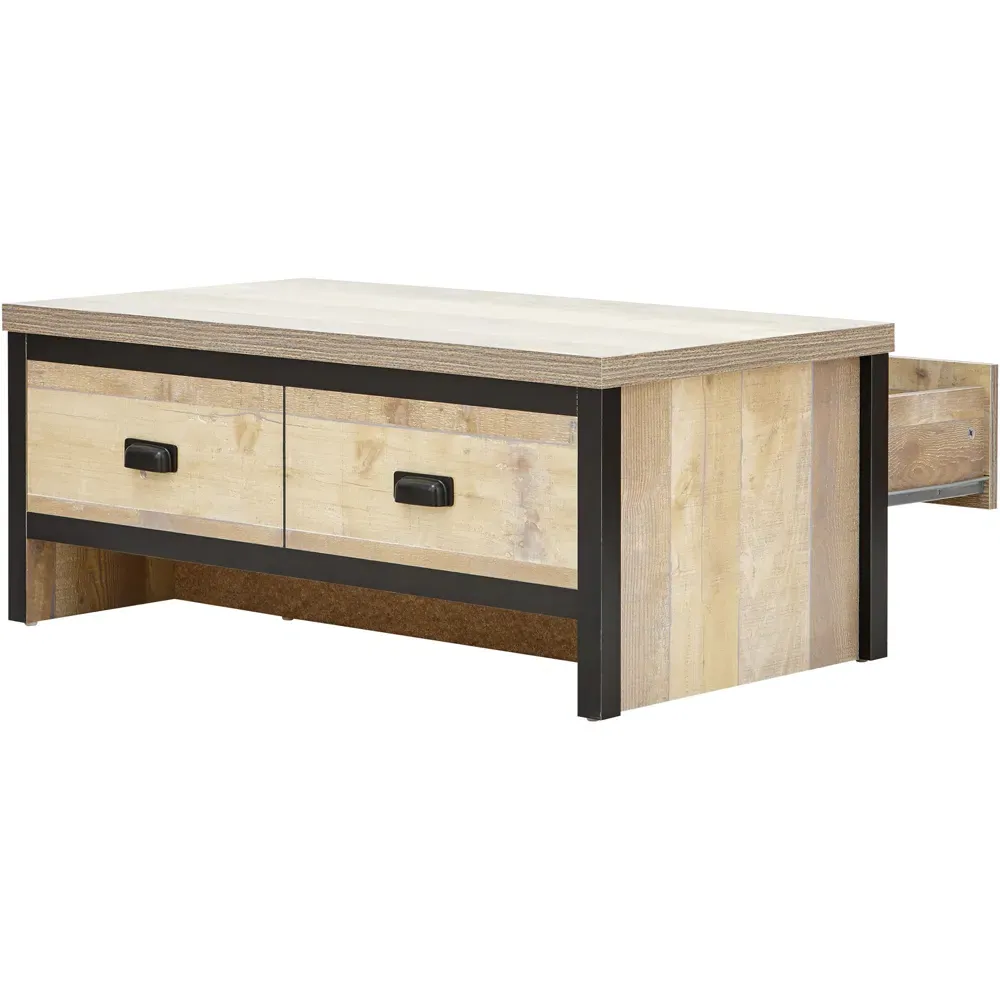 Boston 2 Drawer Coffee Table - Brown, Oak