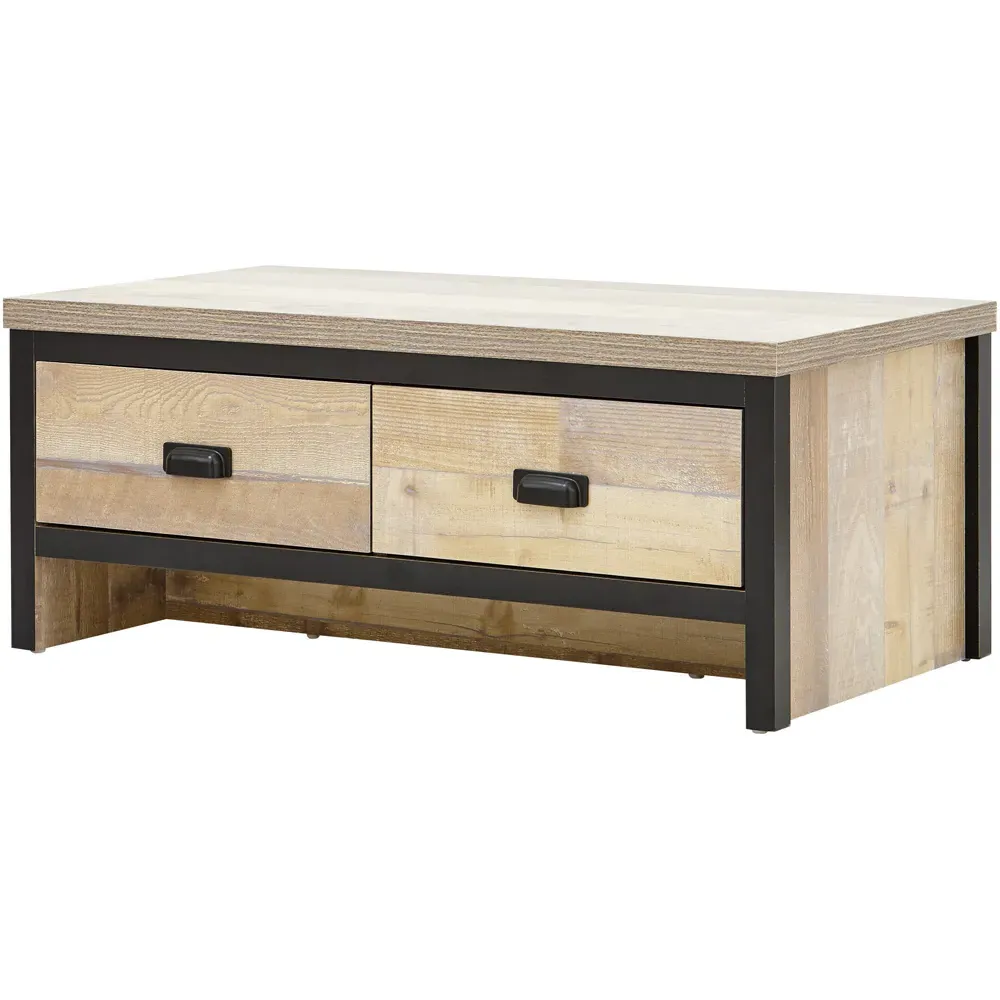 Boston 2 Drawer Coffee Table - Brown, Oak
