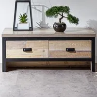 Boston 2 Drawer Coffee Table - Brown, Oak