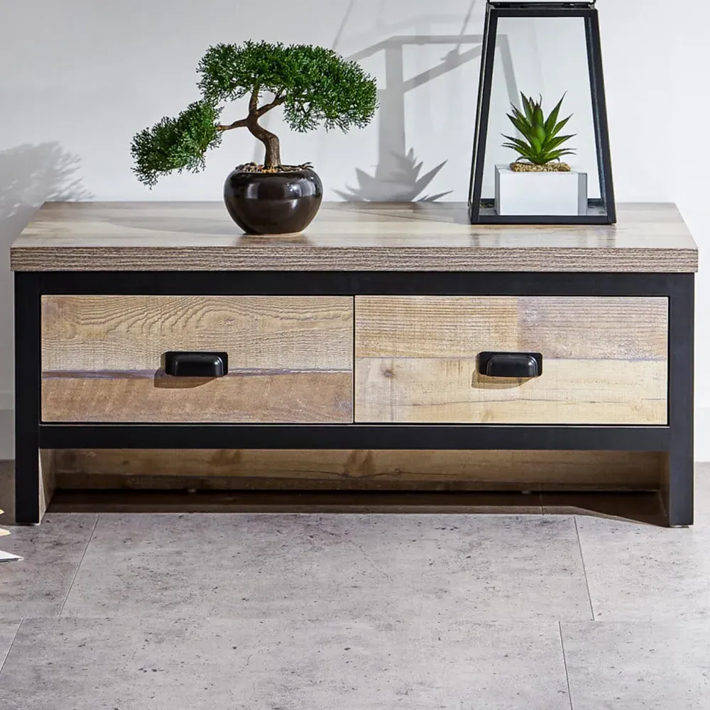 Boston 2 Drawer Coffee Table - Brown, Oak image