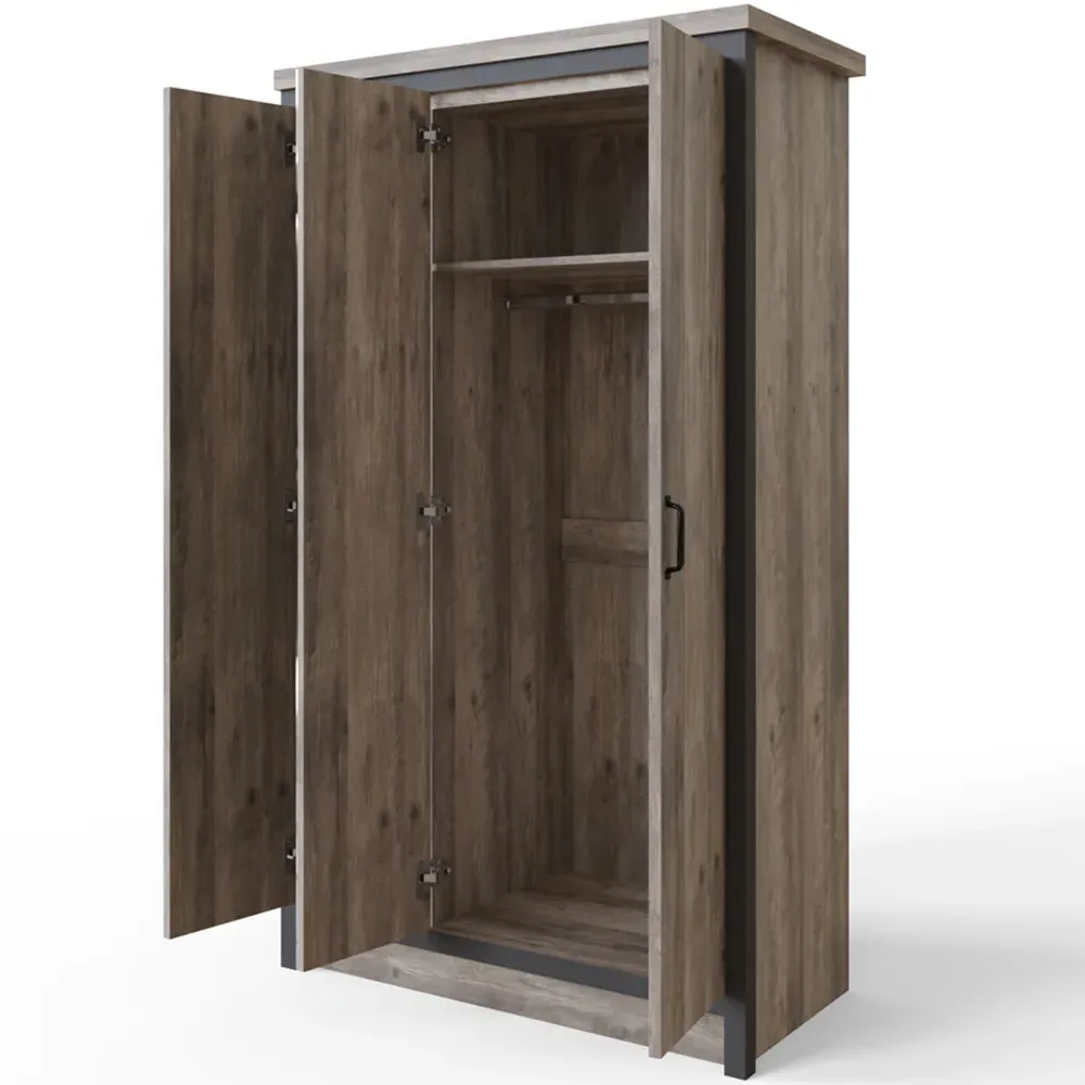 Boston 3 Door Mirrored Wardrobe - Grey