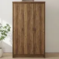 Boston 3-Door Wardrobe - Brown, Knotty Oak