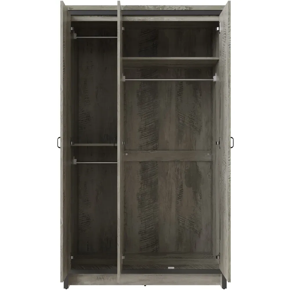 Boston 3-Door Wardrobe - Grey