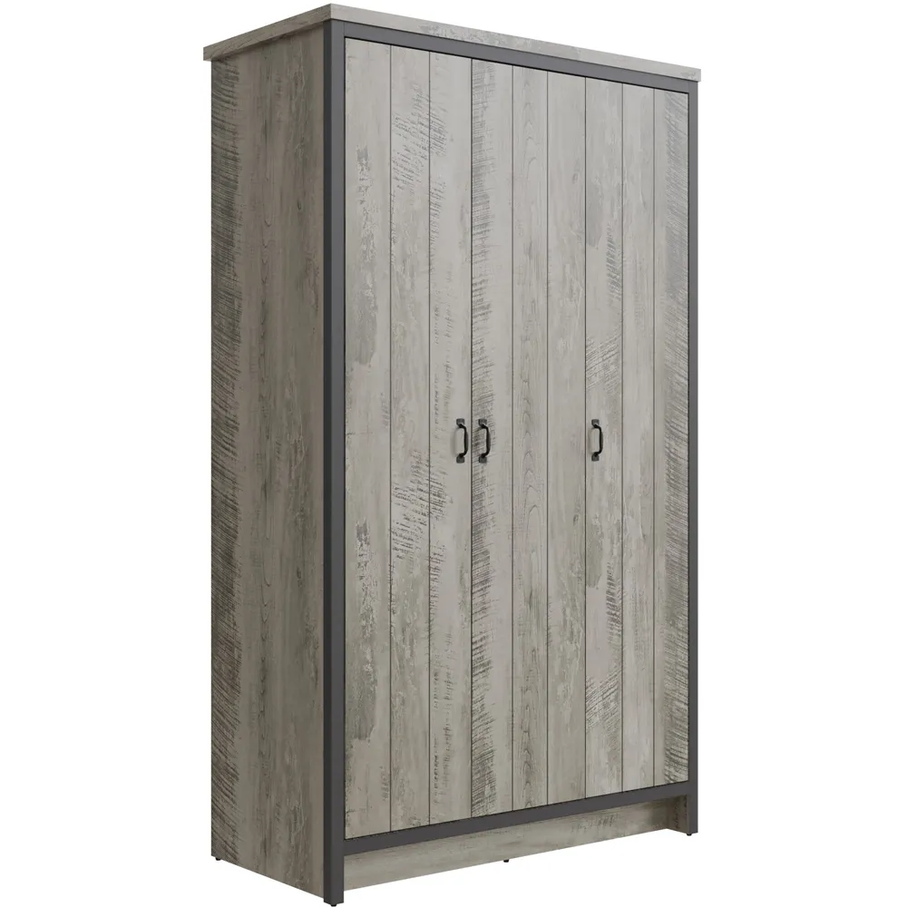 Boston 3-Door Wardrobe - Grey