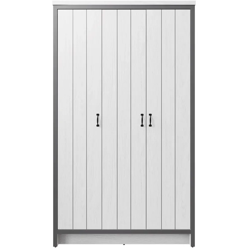 Boston 3-Door Wardrobe - White, Oak
