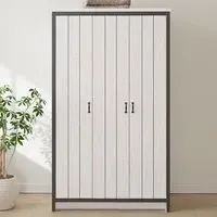 Boston 3-Door Wardrobe - White, Oak