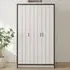 Boston 3-Door Wardrobe - White, Oak