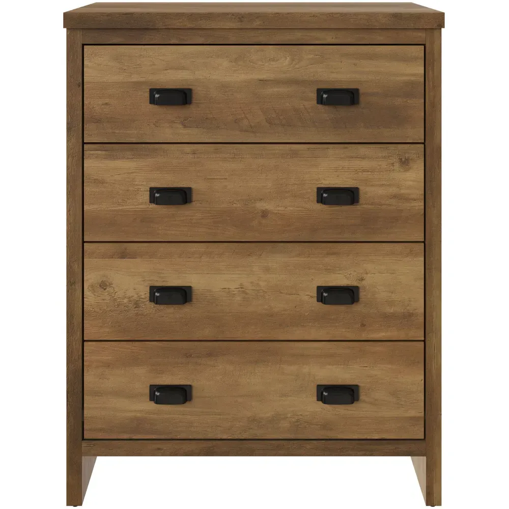 Boston 4 Drawer Chest of Drawers - Brown, Knotty Oak