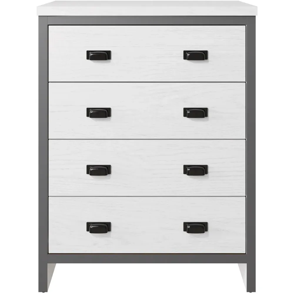 Boston 4 Drawer Chest of Drawers - White, Oak