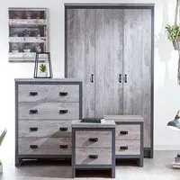 Boston 4 Piece Bedroom Furniture Set - Grey