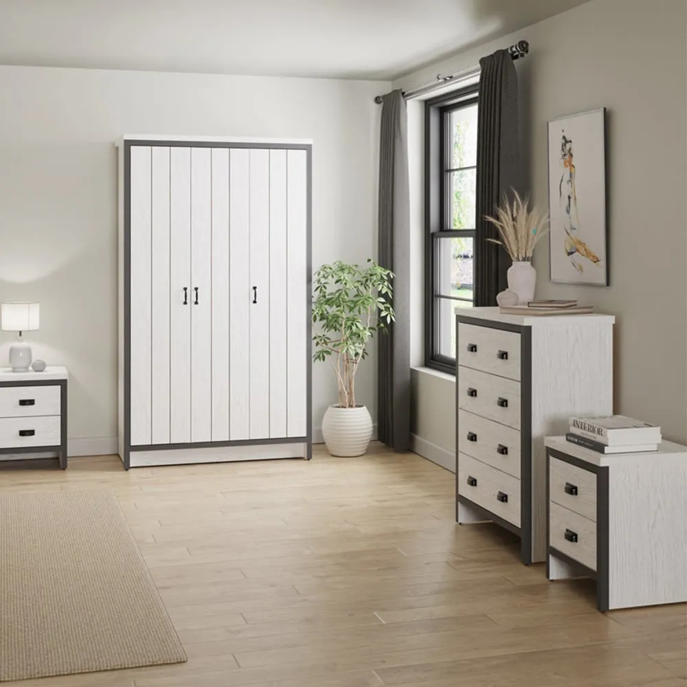 Boston 4 Piece Bedroom Furniture Set - White Oak
