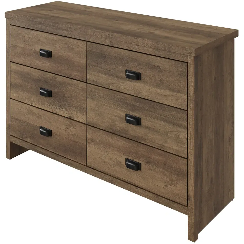 Boston 6 Drawer Chest of Drawers - Brown, Knotty Oak