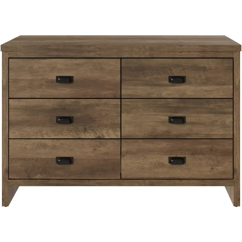 Boston 6 Drawer Chest of Drawers - Brown, Knotty Oak