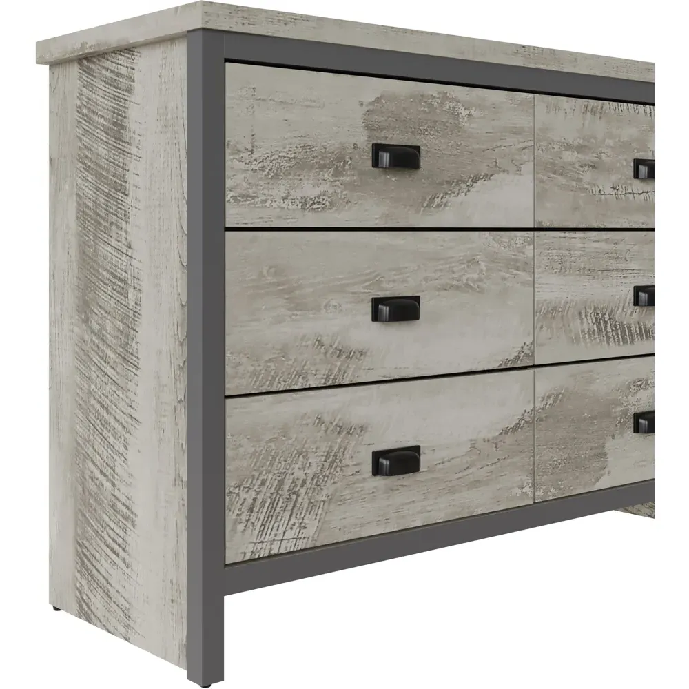 Boston 6 Drawer Chest of Drawers - Grey