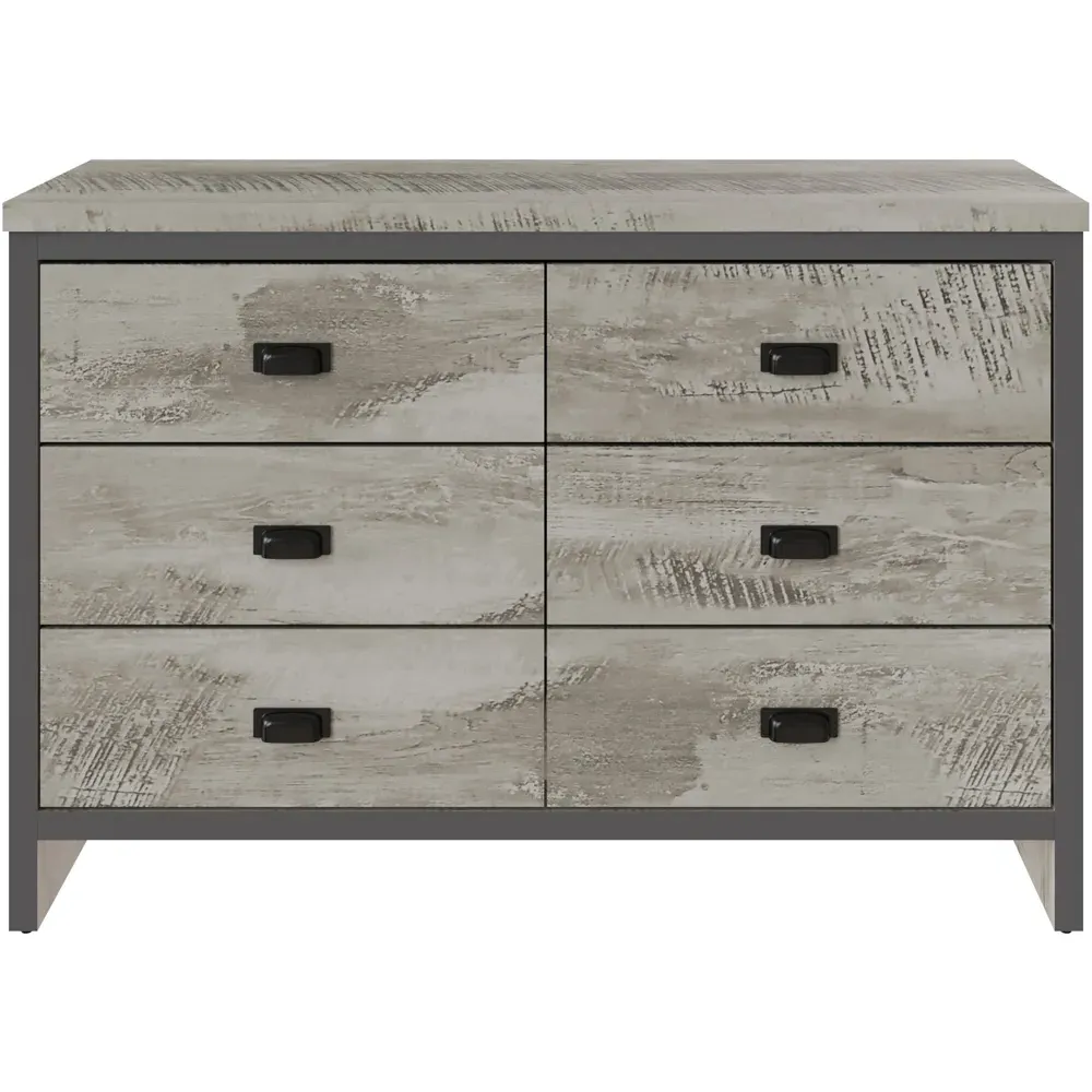Boston 6 Drawer Chest of Drawers - Grey