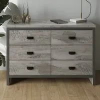 Boston 6 Drawer Chest of Drawers - Grey