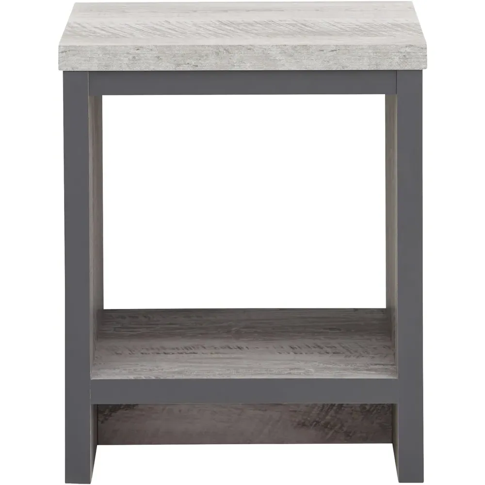 Boston Lamp Table with Storage - Grey