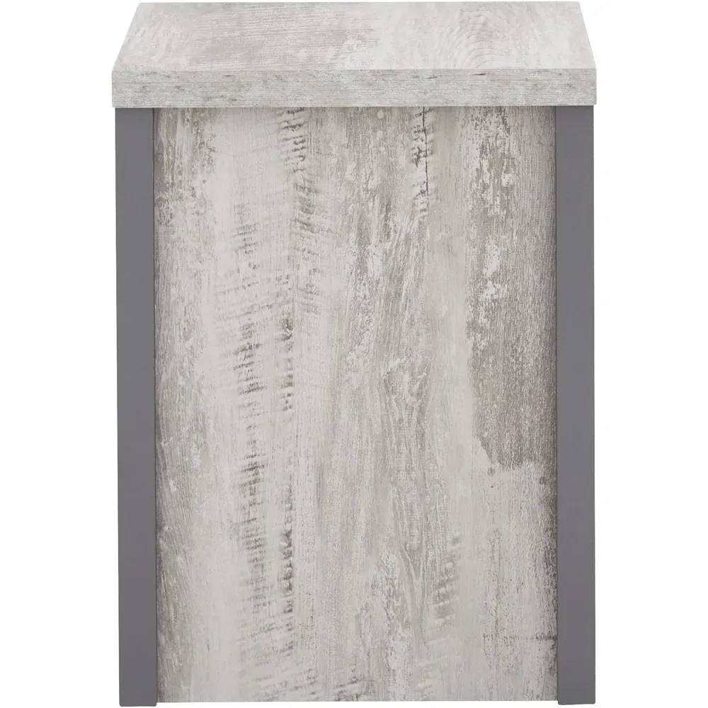 Boston Lamp Table with Storage - Grey
