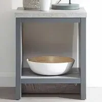 Boston Lamp Table with Storage - Grey