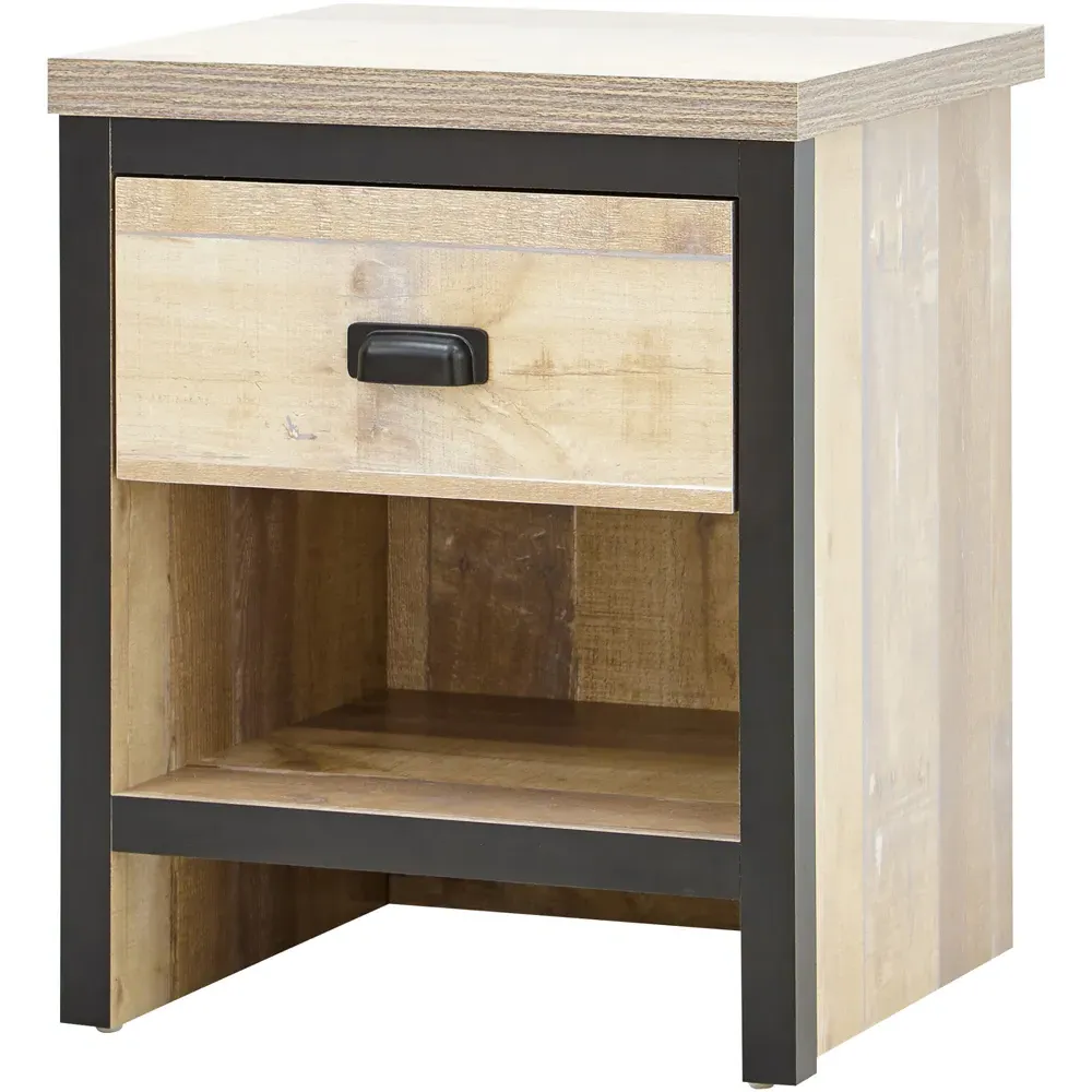 Boston Single Drawer Lamp Table - Brown, Oak