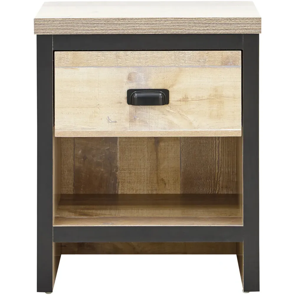 Boston Single Drawer Lamp Table - Brown, Oak