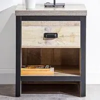 Boston Single Drawer Lamp Table - Brown, Oak