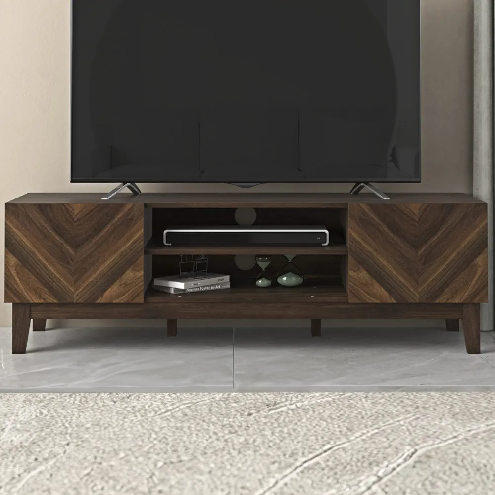 Camborne 2 Drawer TV Unit - Royal Walnut image