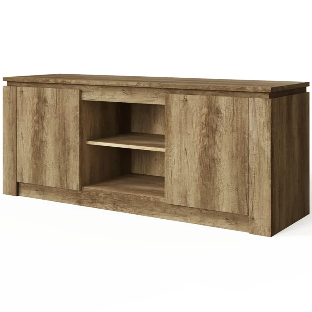 Canyon 2 Door 2 Shelf TV Unit - Oak