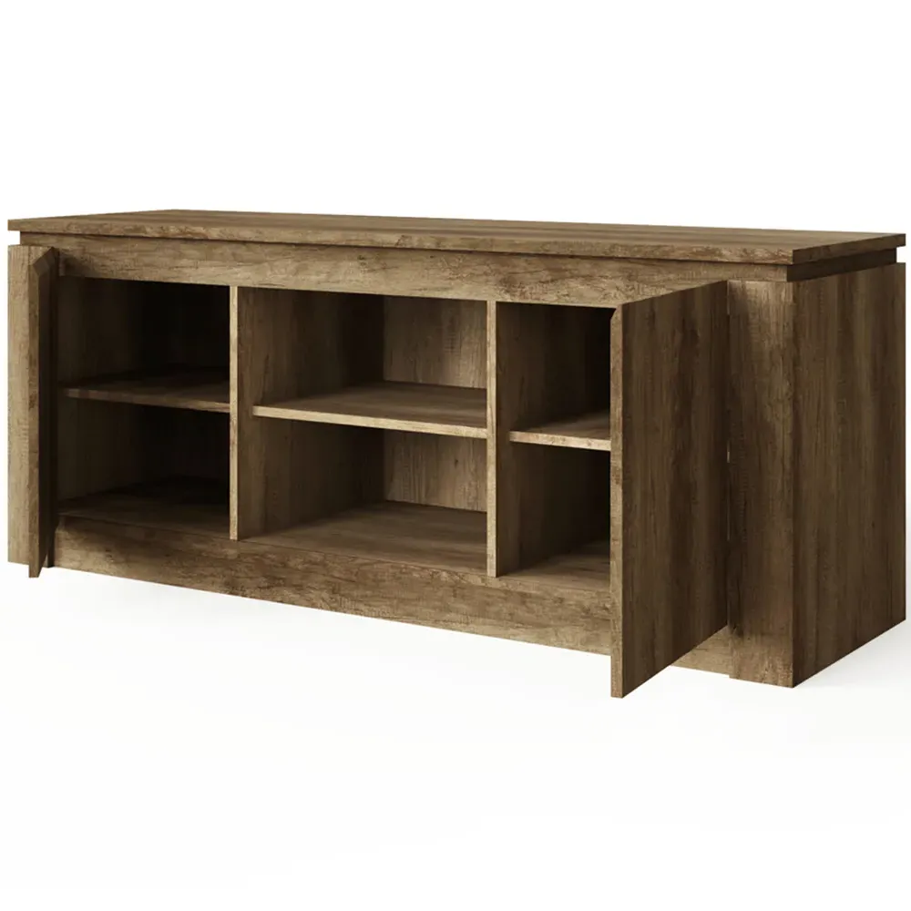 Canyon 2 Door 2 Shelf TV Unit - Oak