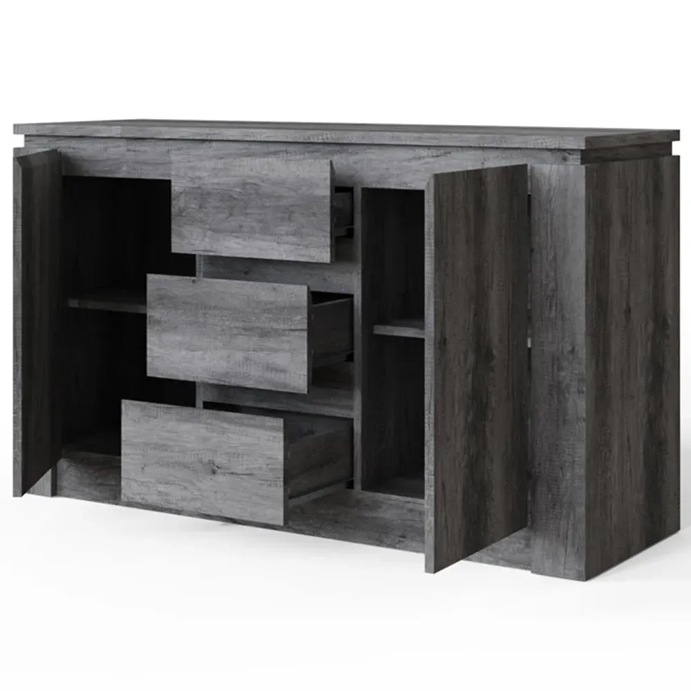 Canyon 2 Door 3 Drawer Sideboard - Charcoal Grey