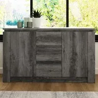 Canyon 2 Door 3 Drawer Sideboard - Charcoal Grey