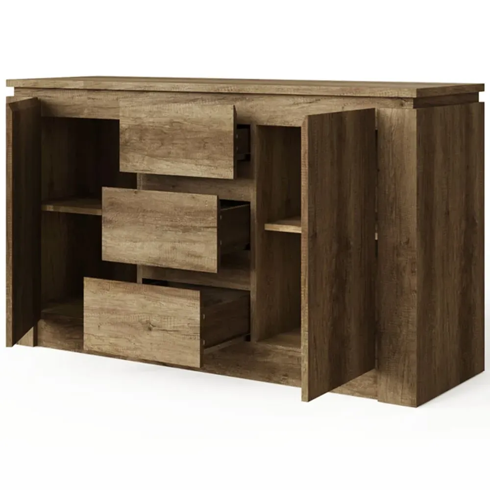 Canyon 2 Door 3 Drawer Sideboard - Oak Grey